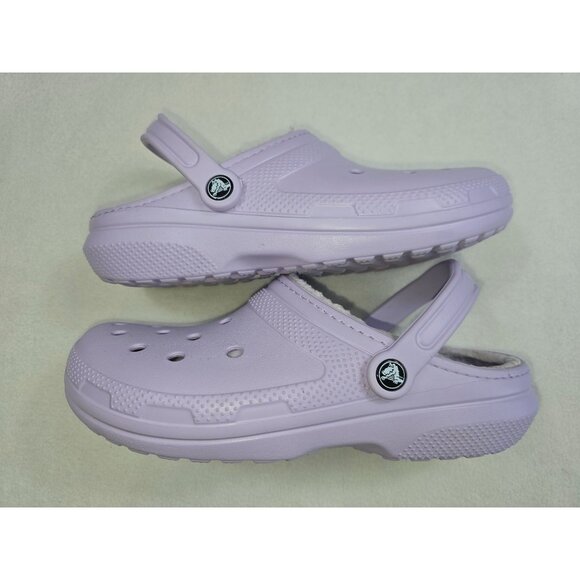 Crocs Lavender Faux Fur Lined Clogs M9/W11 Slip-On Shoes For Men & Women - Picture 4 of 7